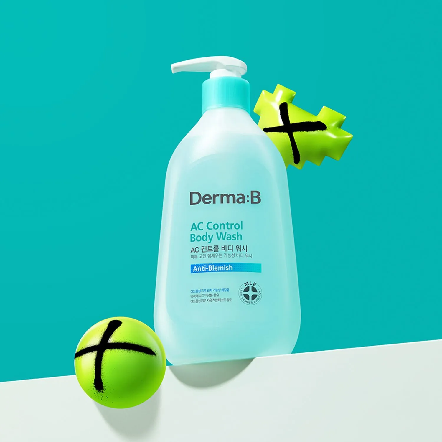 Гель для душа Derma:B AC Control Body Wash для мягкого очищения, успокоения раздражений и защиты чувствительной кожи после солнца.